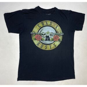 Guns N Roses Logo Graphic T-shirt Women Medium Black Short Sleeve Music